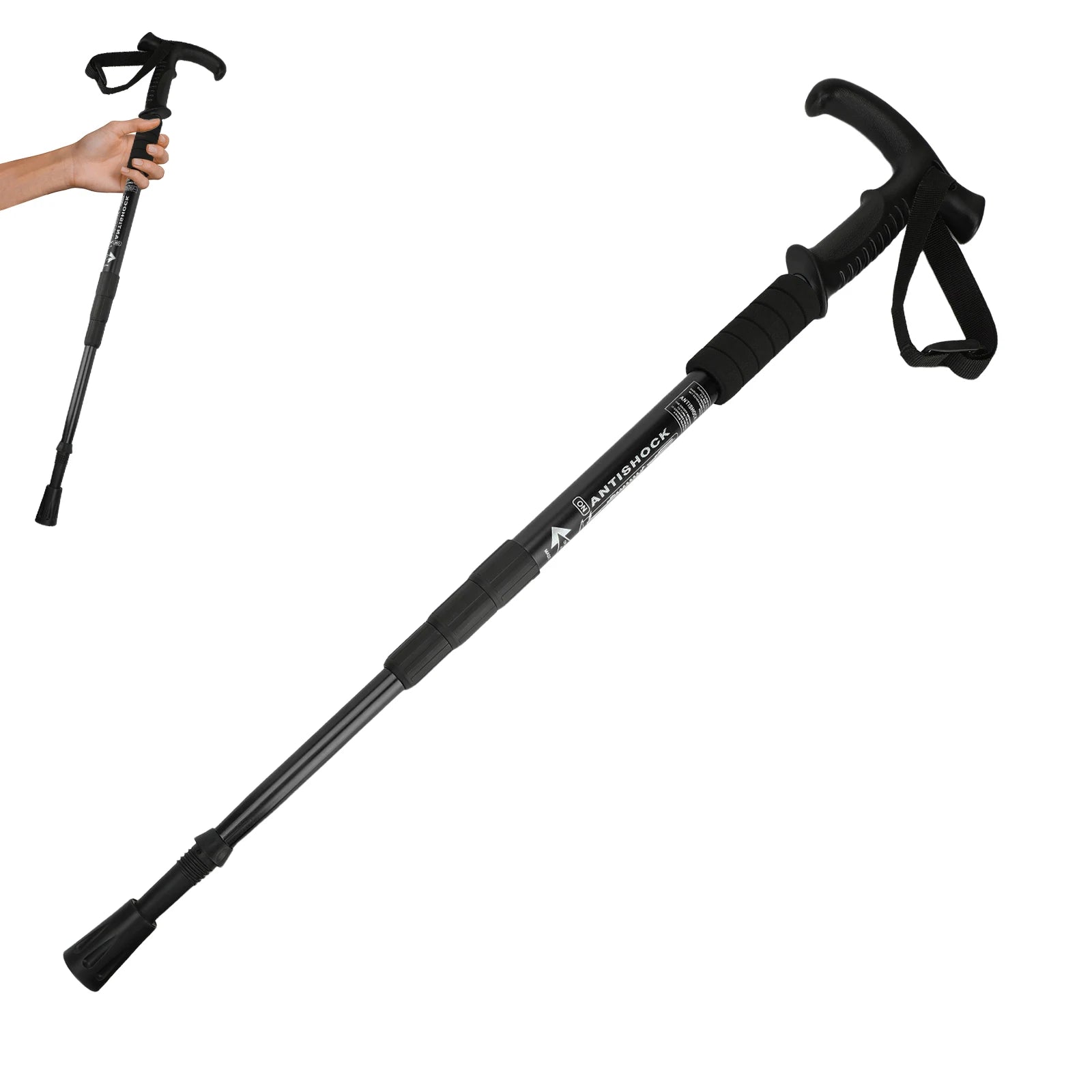 54-110cm Hiking Sticks Trekking Poles Mountaineering Telescopic Walking Stick