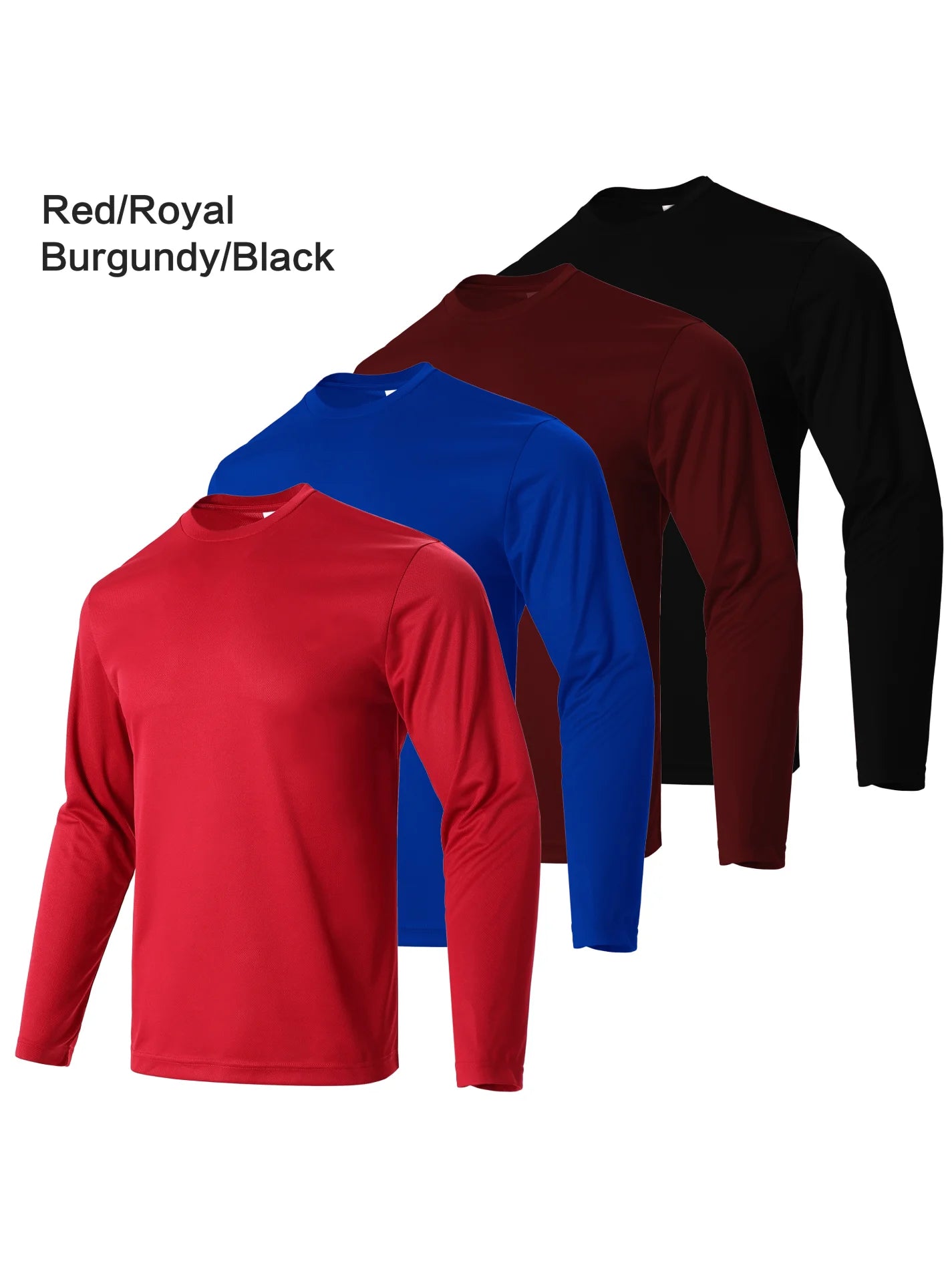 4-piece men's quick drying sports and fitness T-shirt long sleeved