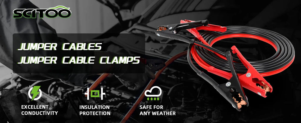 10 Guage Jumper Cables 12FT, Heavy Duty Automotive Booster Cables