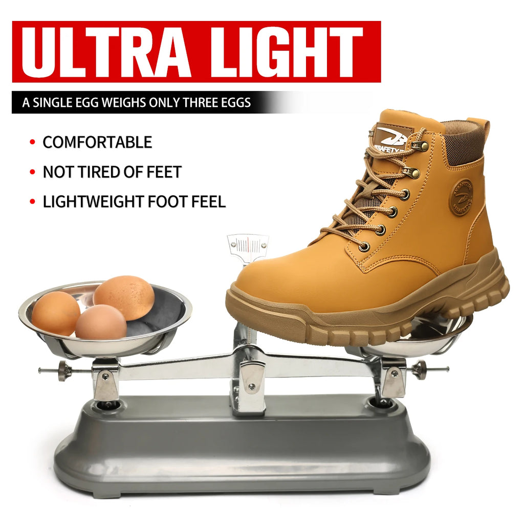High-top PU anti-smash anti-puncture breathable safety boots