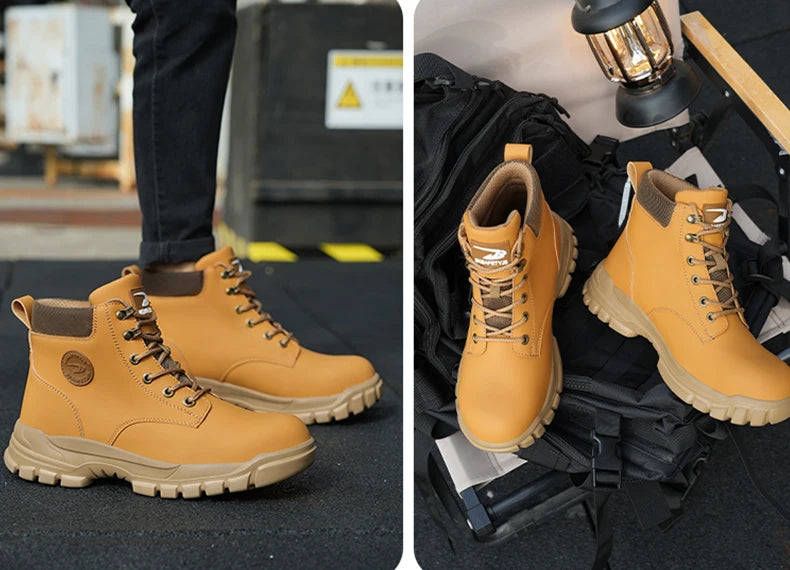 High-top PU anti-smash anti-puncture breathable safety boots