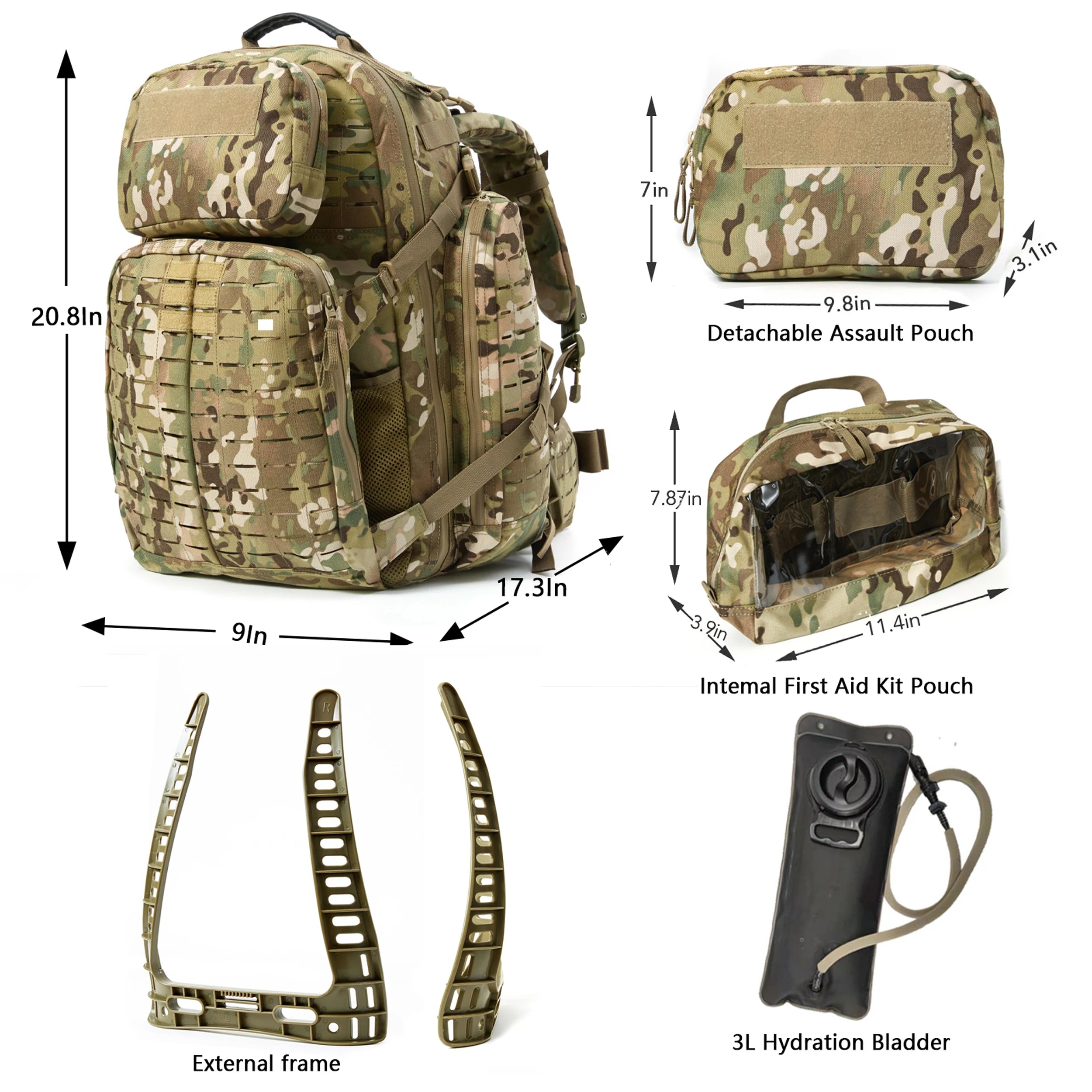Medium Tactical  Rucksack With Hydration bag