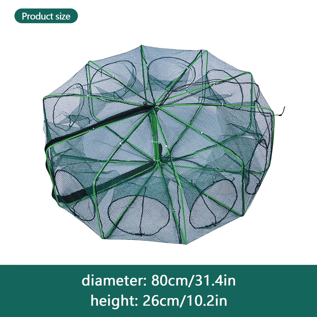 Folding fish cage trap fishing tool kit fish shrimp crayfish crab fishing net nylon material