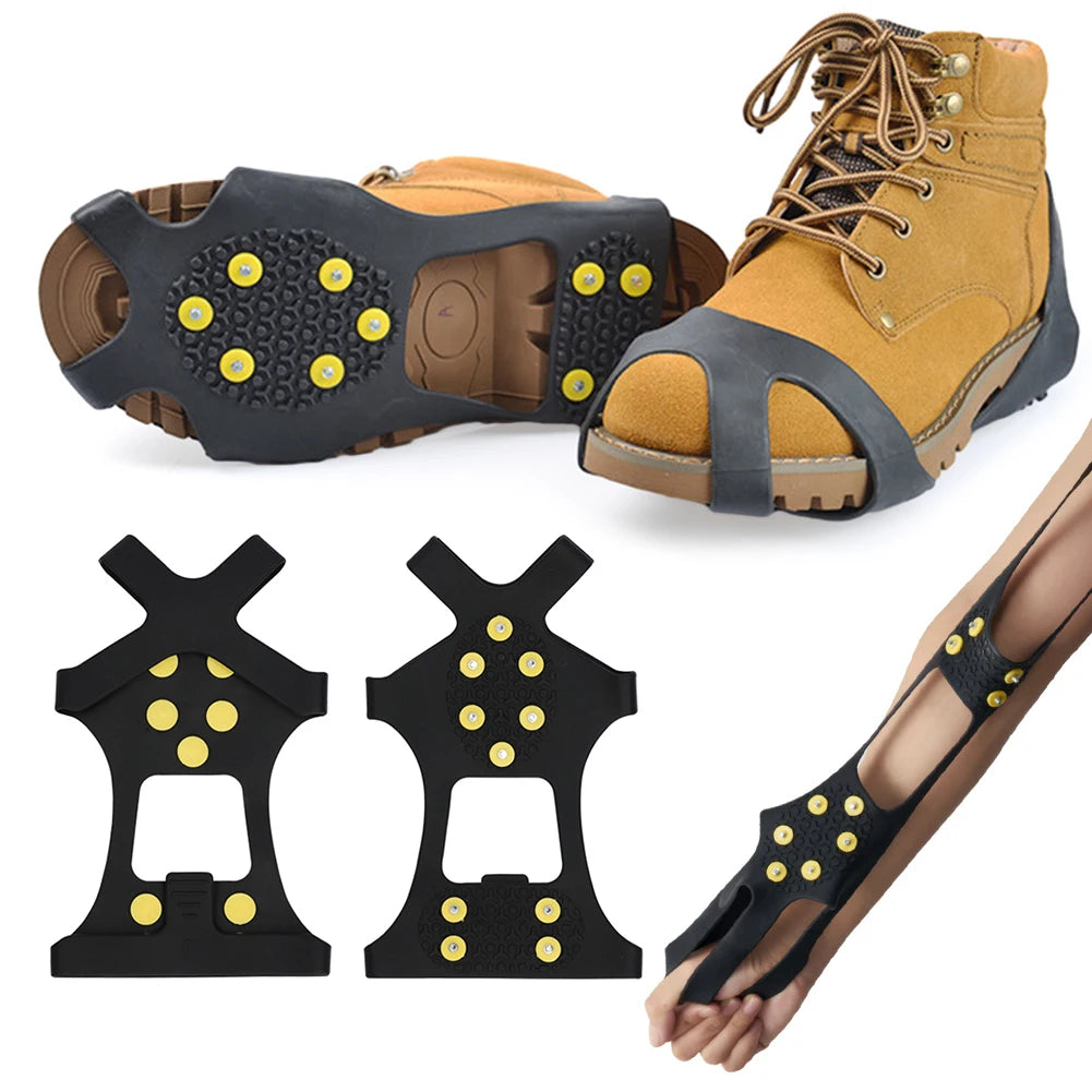 10 Teeth Climbing Crampons Mountaineering Cleats  Snow Claw Shoe
