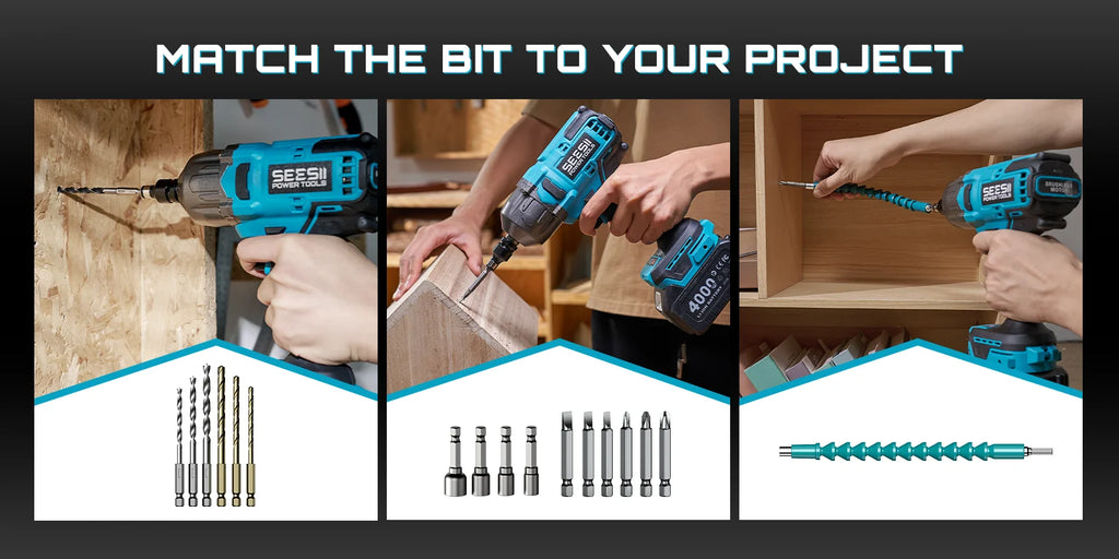 1300N.m Cordless Impact Wrench Brushless Motor 3-in-1 Electric Impact