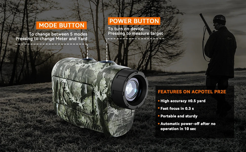 Range finder 7° Big Field 656Yd laser rangefinder , with Rain and Fog Ranging
