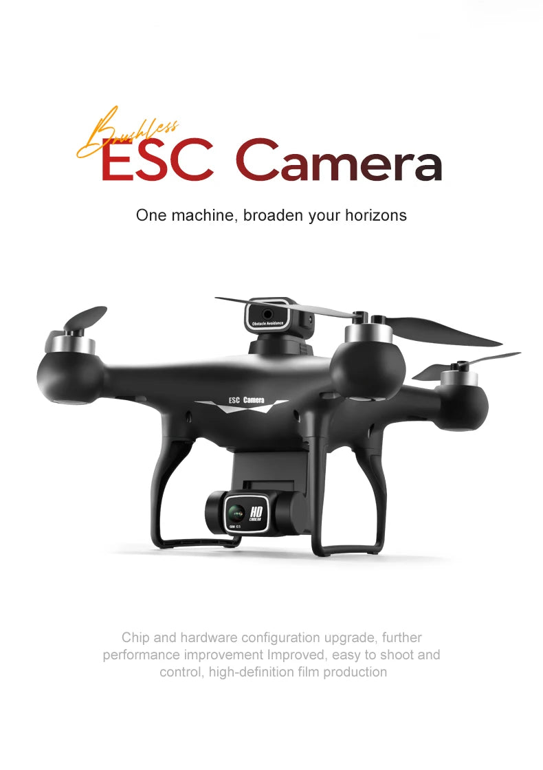 Drone  with 3 Batteries 8K Dual Camera Optical Flow Brushless 360°