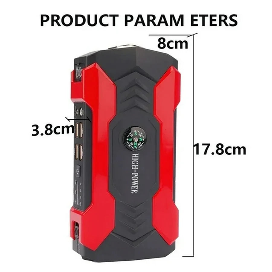 12V Car Jump Starter, LED Flashlight Portable Battery Jump Box