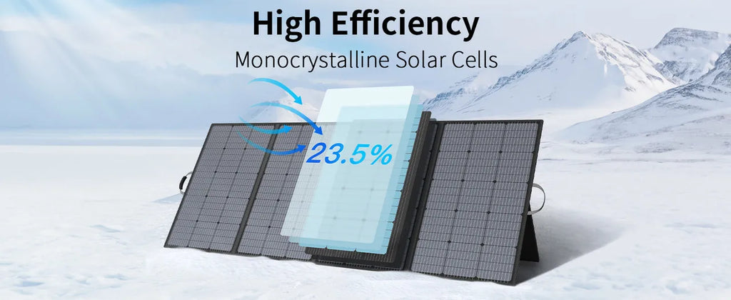 MHPOWOS 400W Portable Solar Panel, Lightweight Foldable Solar Panels with an Adjustable Kickstand, IP67 Waterproof Solar Charger