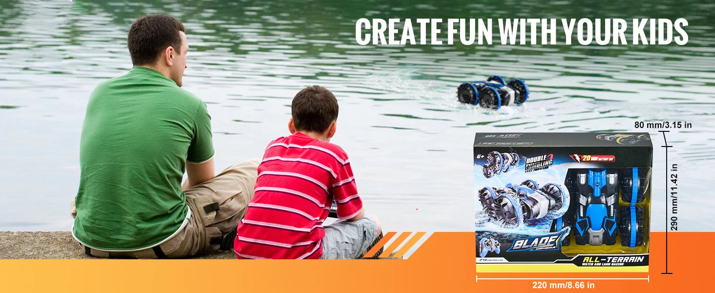 Amphibious RC Car Boat 2.4GHz 12 km/h Electric Remote Control 360°