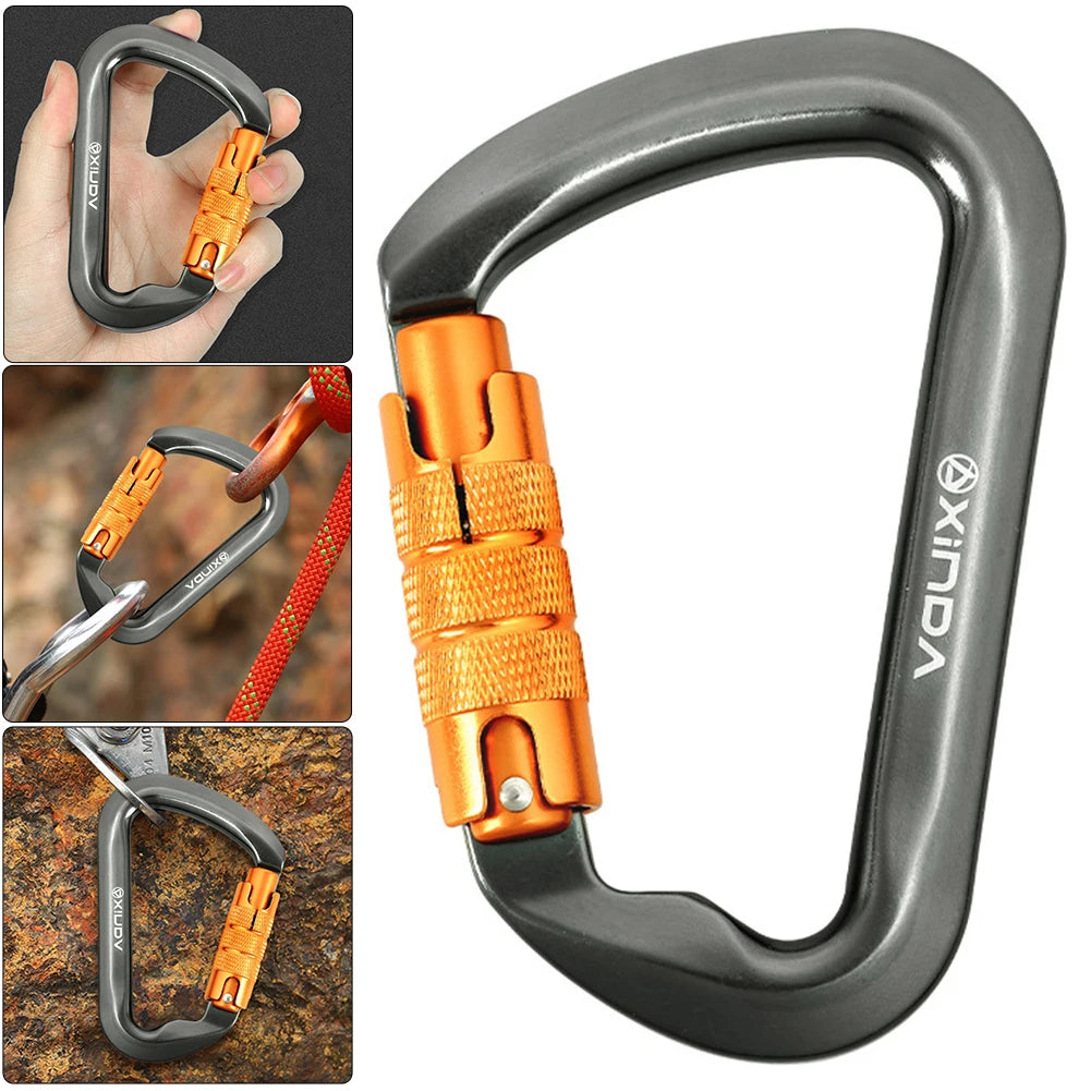 Rock Climbing Carabiner Heavy Duty Caribeaner Rappelling and Mountaineering