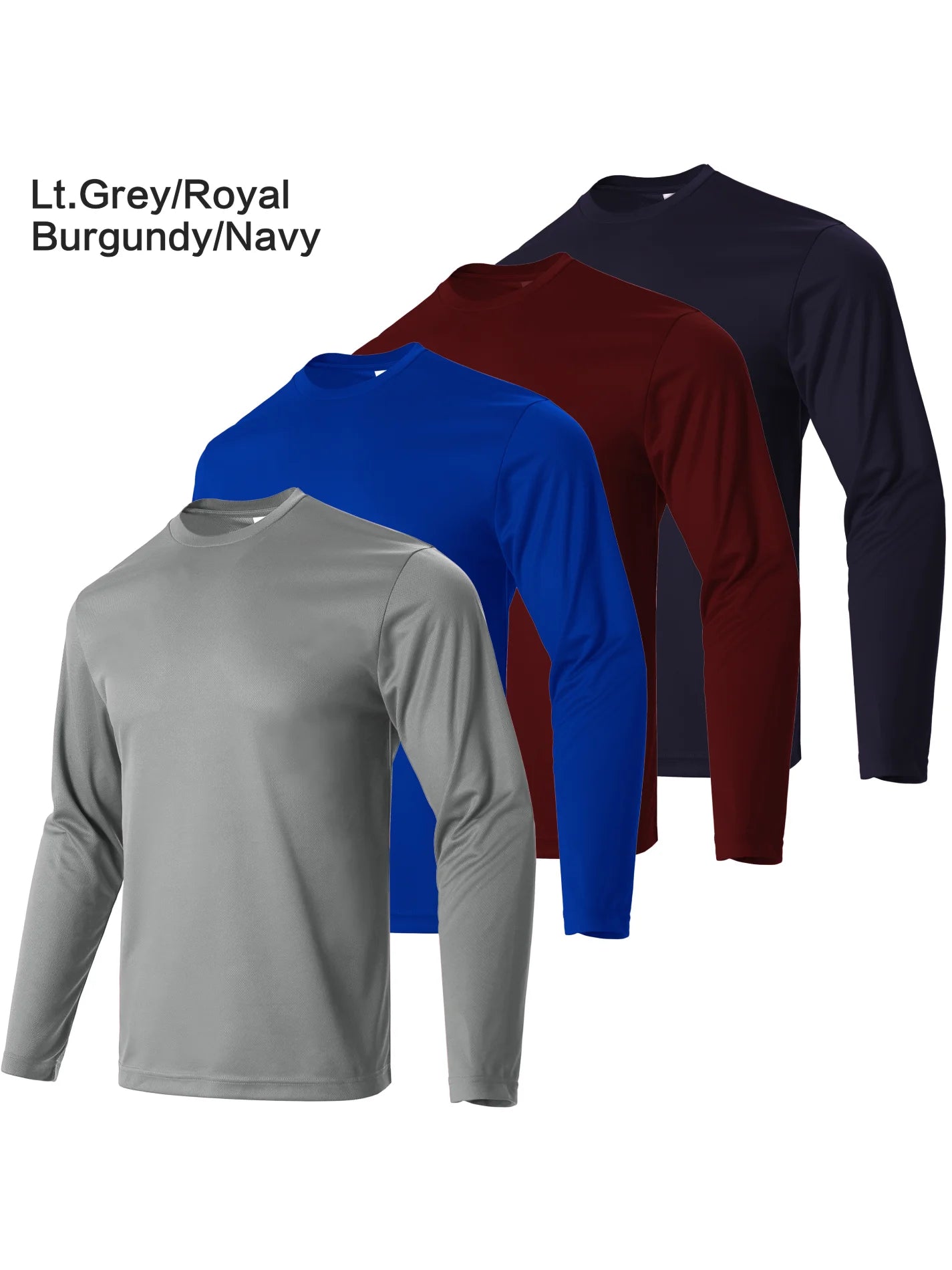4-piece men's quick drying sports and fitness T-shirt long sleeved