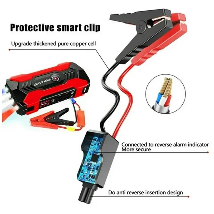 12V Car Jump Starter, LED Flashlight Portable Battery Jump Box