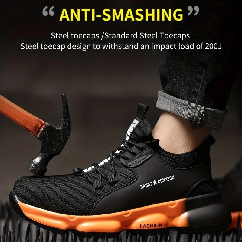 Anti-smash, anti-puncture, breathable, comfortable safety shoes