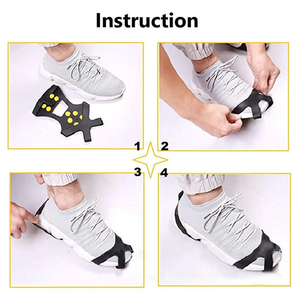 10 Teeth Climbing Crampons Mountaineering Cleats  Snow Claw Shoe