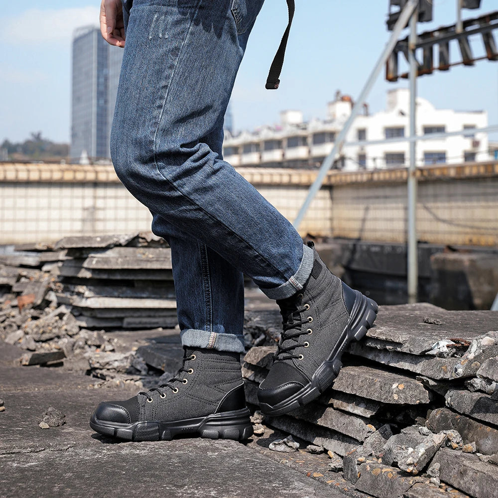 Canvas Light Breathable Work Steel Toe Shoes