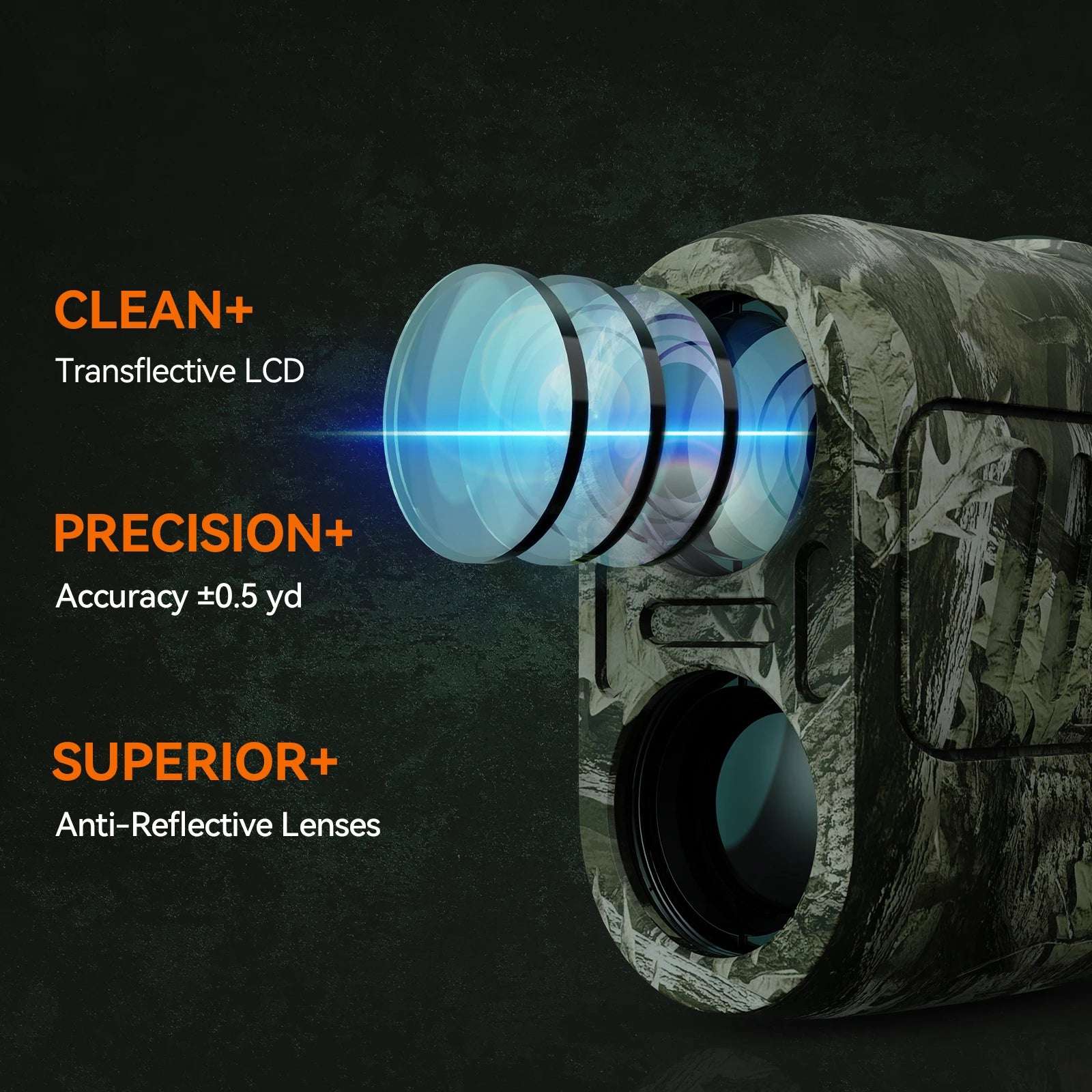 Range finder 7° Big Field 656Yd laser rangefinder , with Rain and Fog Ranging
