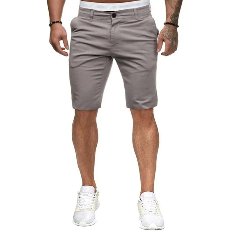 Men s  Fit Cargo Shorts with Pockets Knee Length Casual Solid Color
