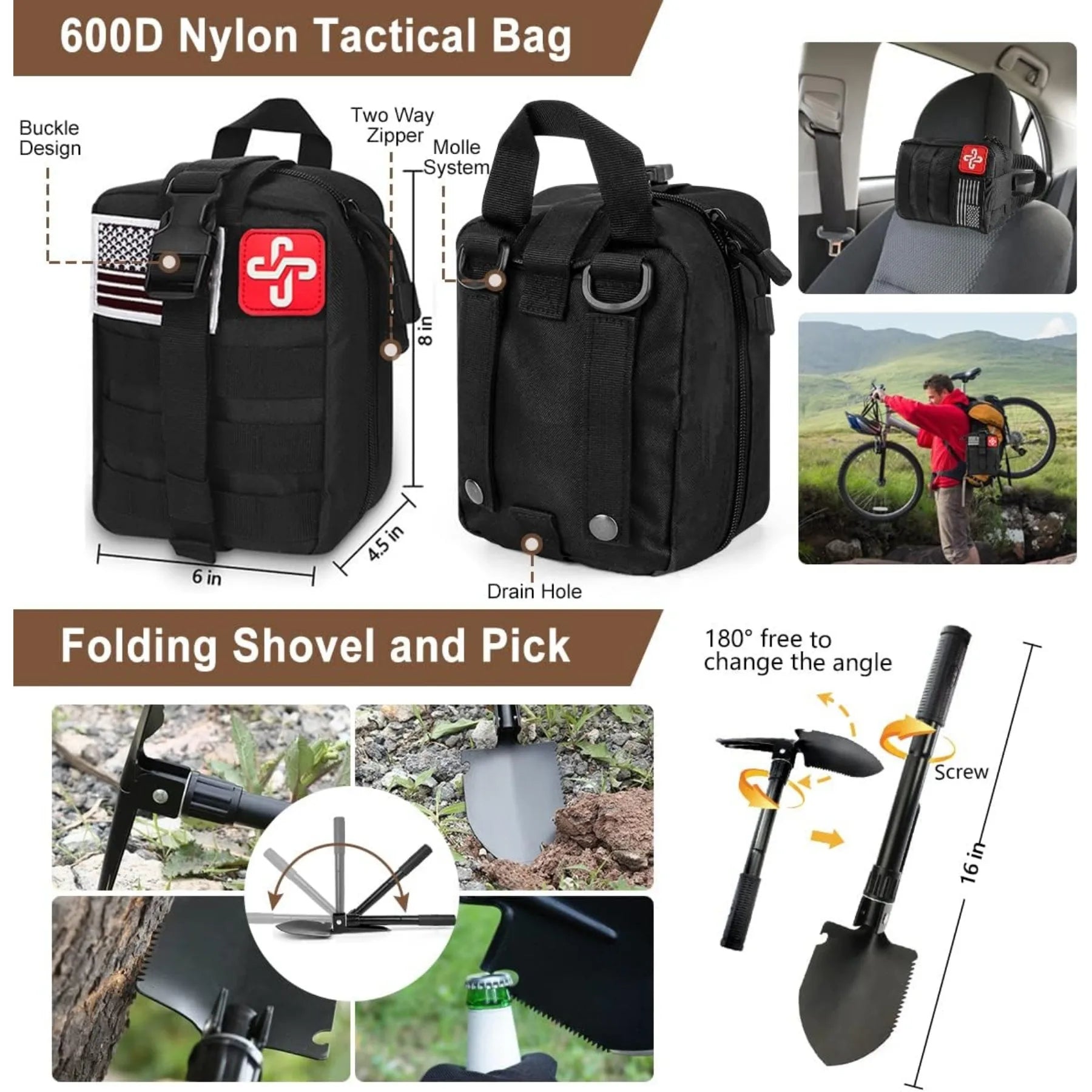 238Pcs Emergency Survival Kit, Professional Survival Gear Tool