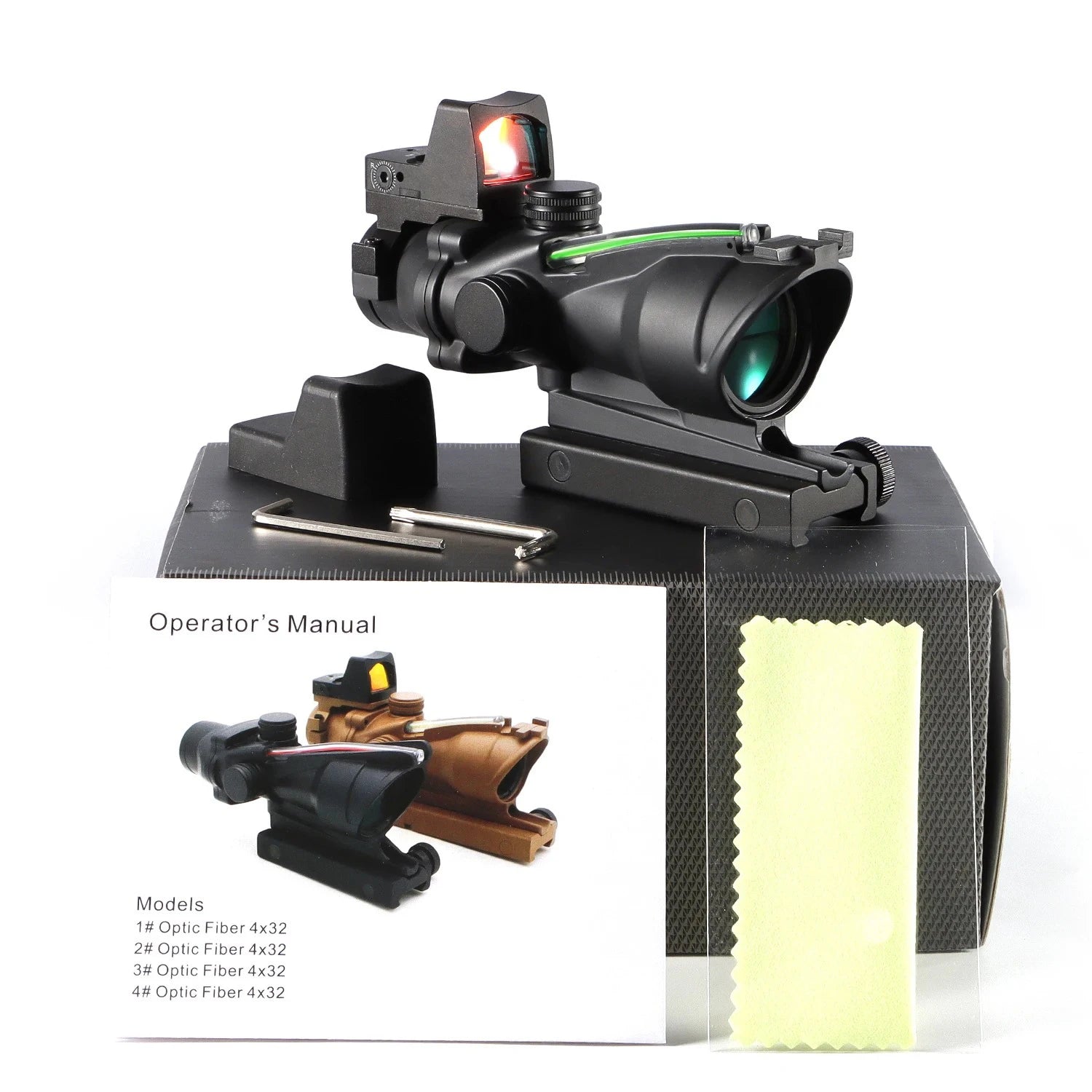 Adjustable 4x32 Red Dot 1x  4x Scope  Red Dot Tactical Scope 20mm Rail