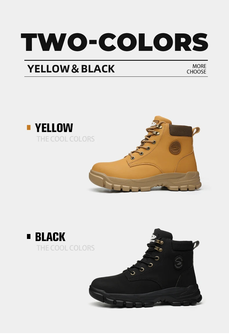 High-top PU anti-smash anti-puncture breathable safety boots