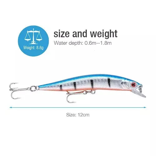 10PCS Minnow Fishing Lure Lifelike CrankBait Hard Bait for Freshwater Saltwater Fishing Carp Fishing Fishing Tackle