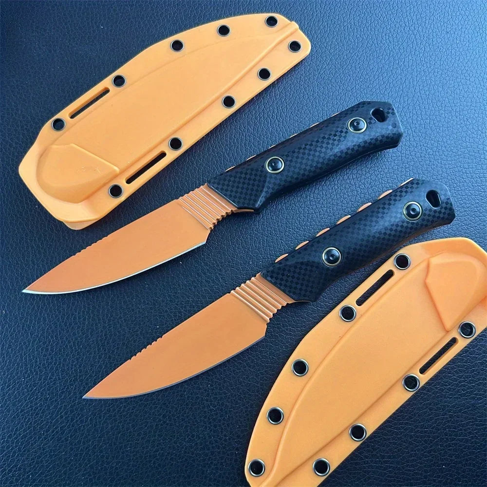 Orange Fixed Blade Knife D2  Blade S