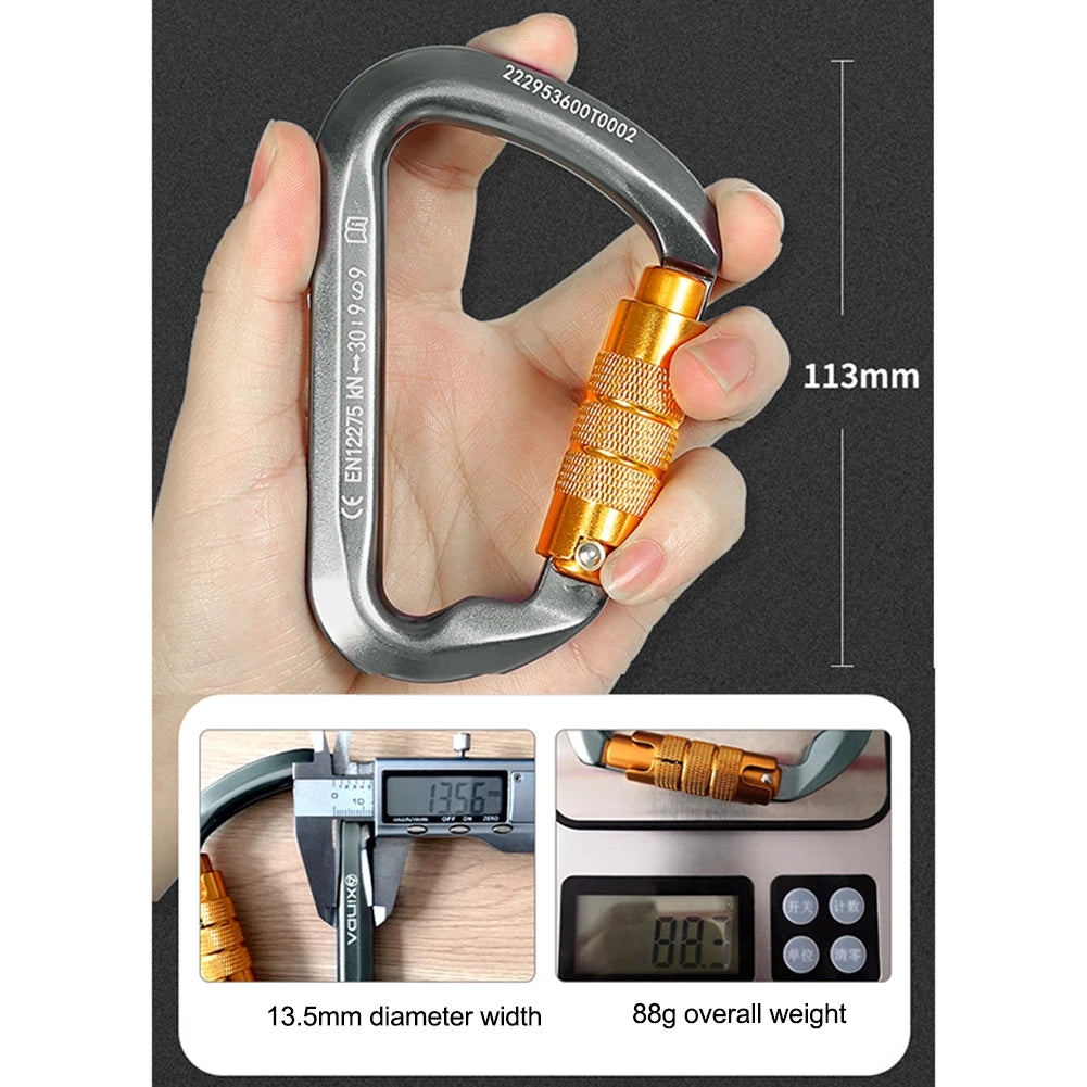 Rock Climbing Carabiner Heavy Duty Caribeaner Rappelling and Mountaineering