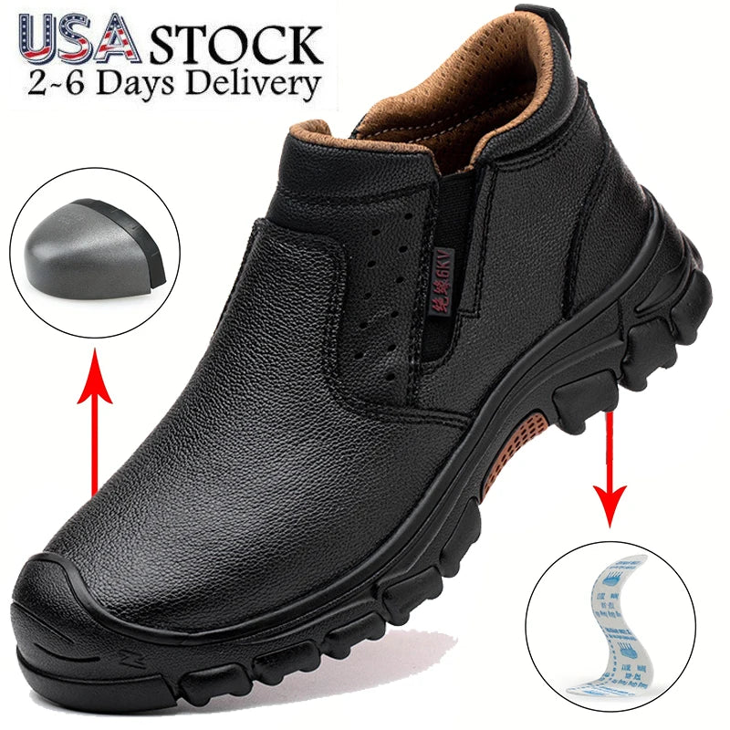Mens Work Boots Composite Toe Safety Footwear