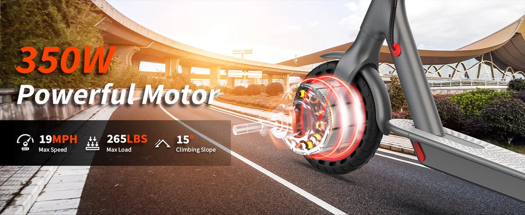 350W Electric Scooter 10.5Ah 19mph Max Speed 21miles Max Range Foldable E-Scooter for Adult