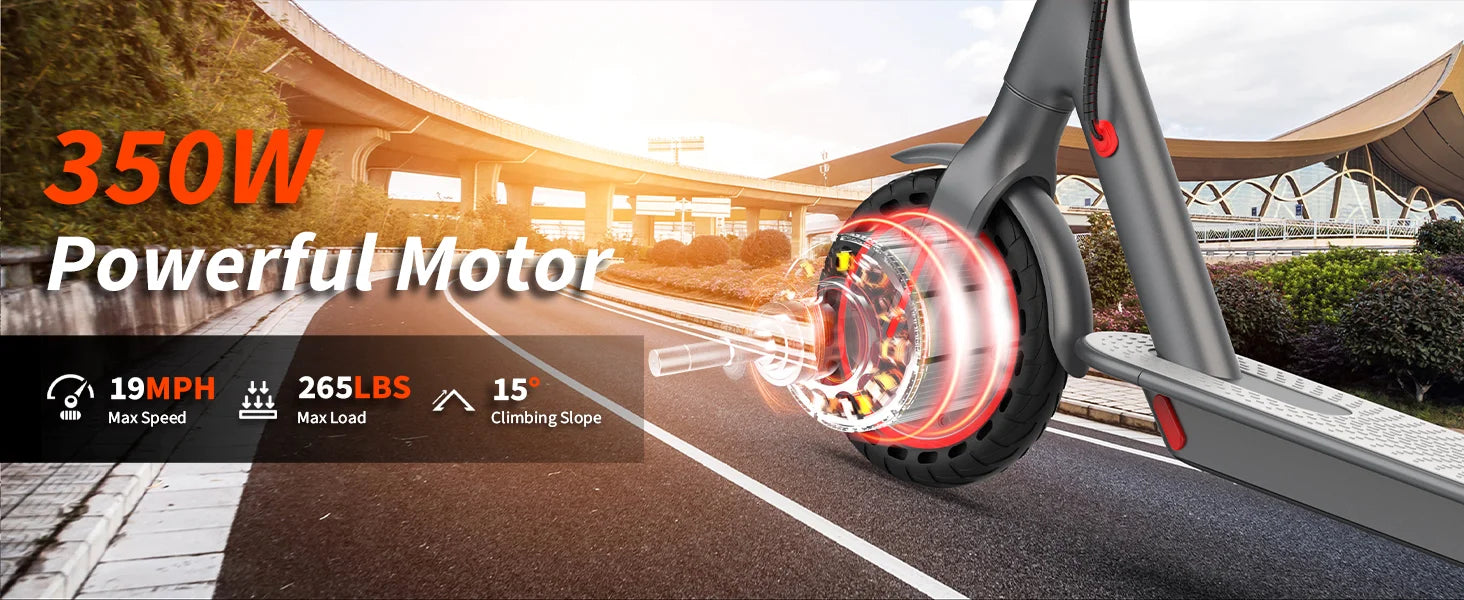 350W Electric Scooter 10.5Ah 19mph Max Speed 21miles Max Range Foldable E-Scooter for Adult