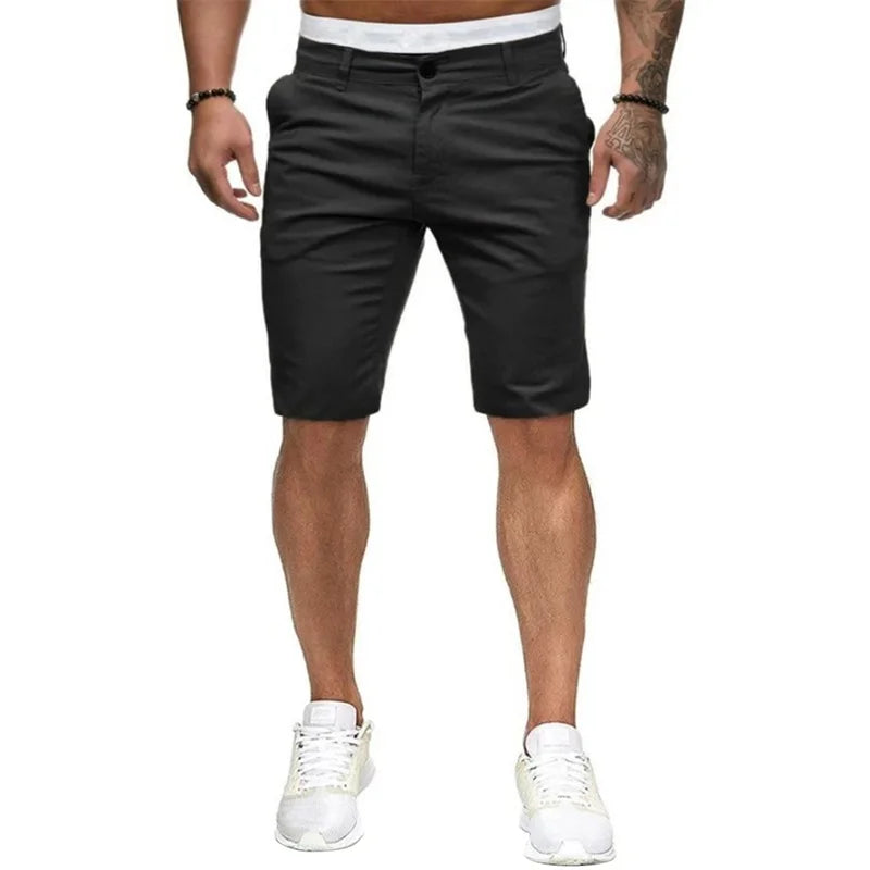 Men s  Fit Cargo Shorts with Pockets Knee Length Casual Solid Color