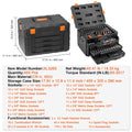 Mechanics Tool Set and Socket Set 1/4" 3/8" 1/2" Drive Deep Standard Sockets 450 Pcs