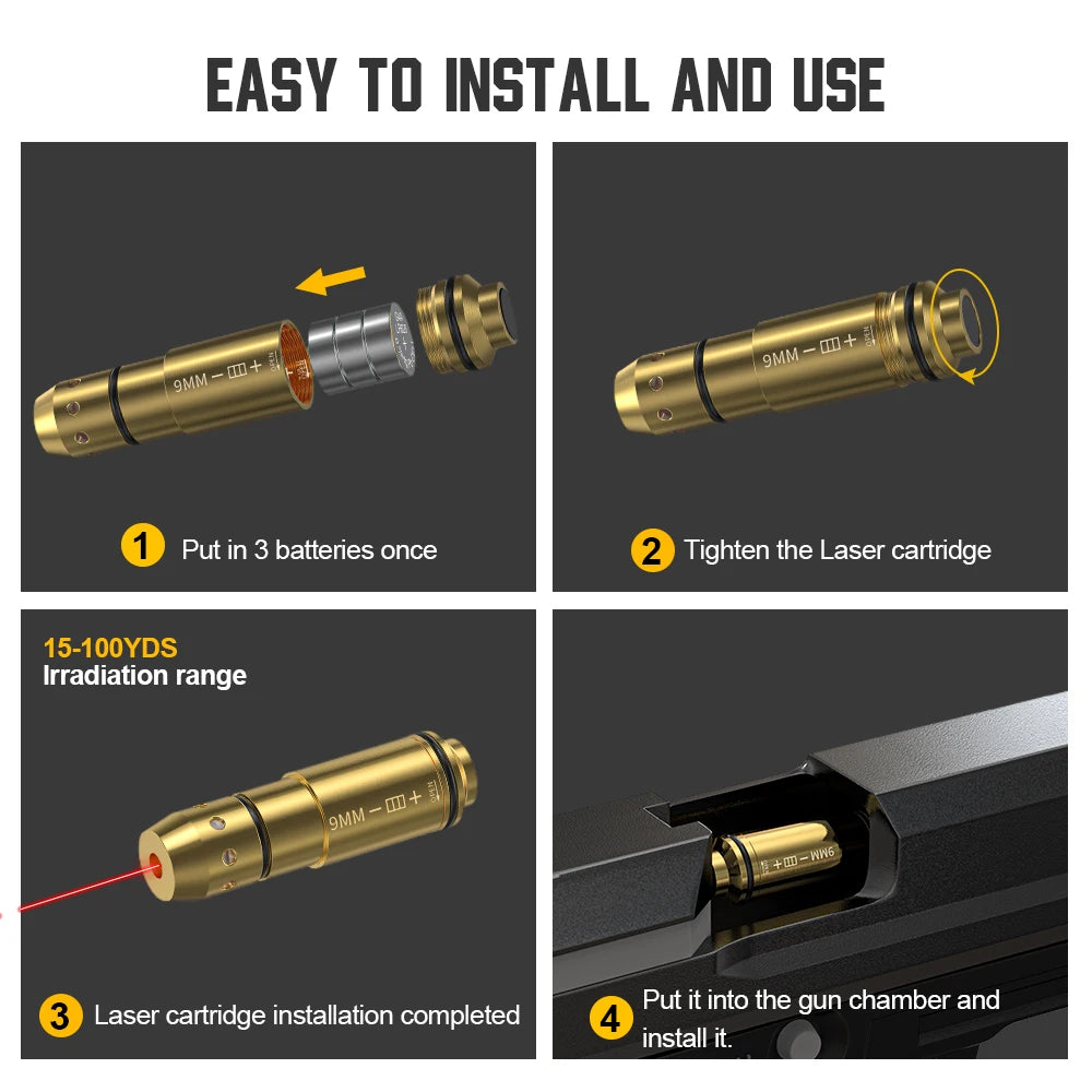 9mm Red Dot Laser Training Cartridge