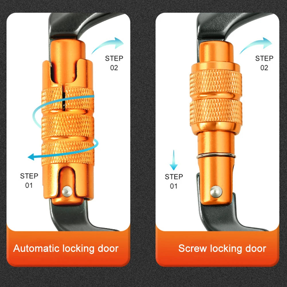Rock Climbing Carabiner Heavy Duty Caribeaner Rappelling and Mountaineering