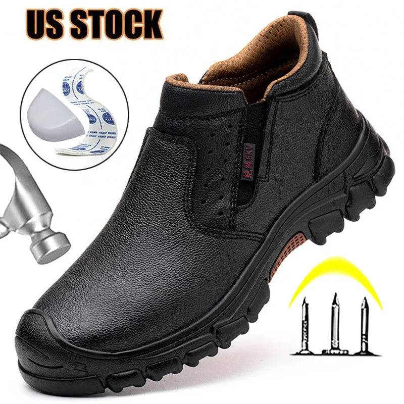 Mens Work Boots Composite Toe Safety Footwear