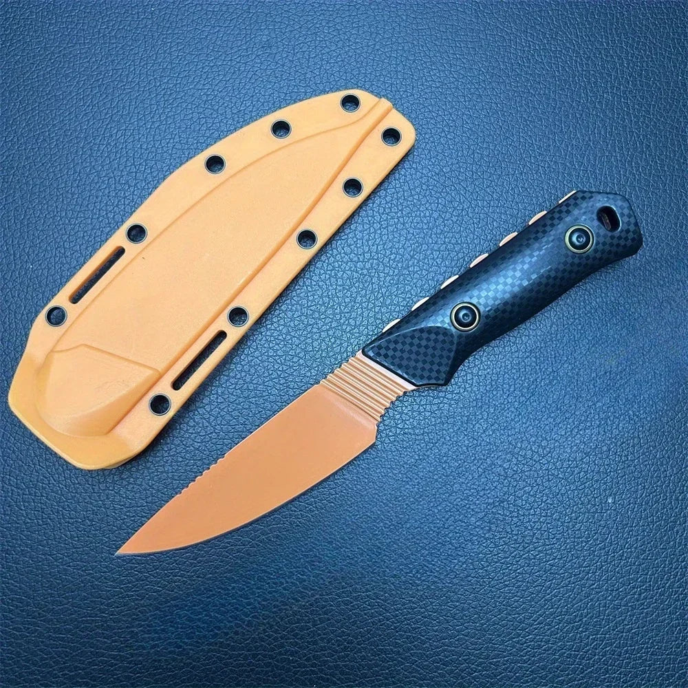 Orange Fixed Blade Knife D2  Blade S