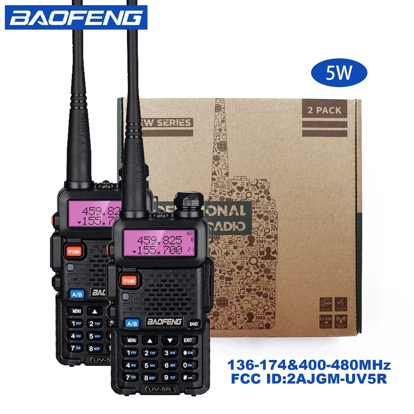 5W 8W High Power Dual Band Two Way Radio Long Range Handheld Portable Walkies Talkies