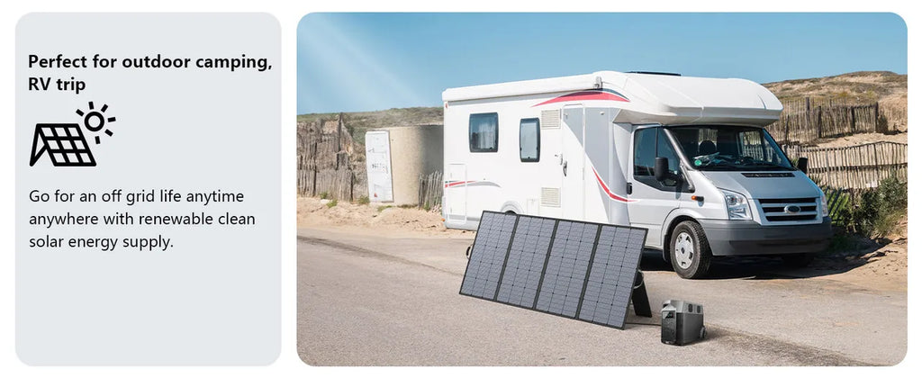 MHPOWOS 400W Portable Solar Panel, Lightweight Foldable Solar Panels with an Adjustable Kickstand, IP67 Waterproof Solar Charger