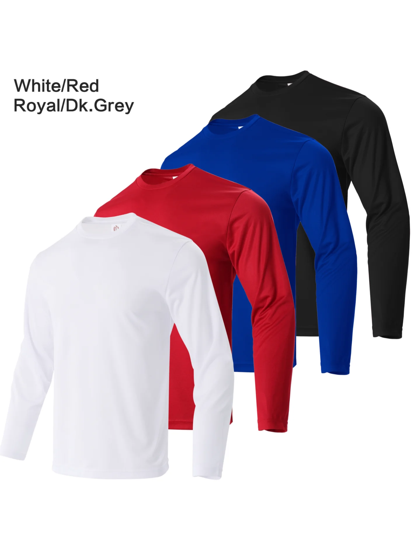 4-piece men's quick drying sports and fitness T-shirt long sleeved