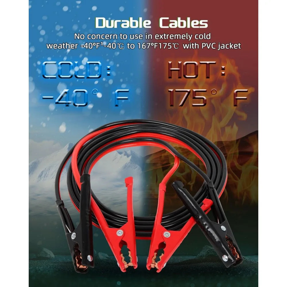 10 Guage Jumper Cables 12FT, Heavy Duty Automotive Booster Cables