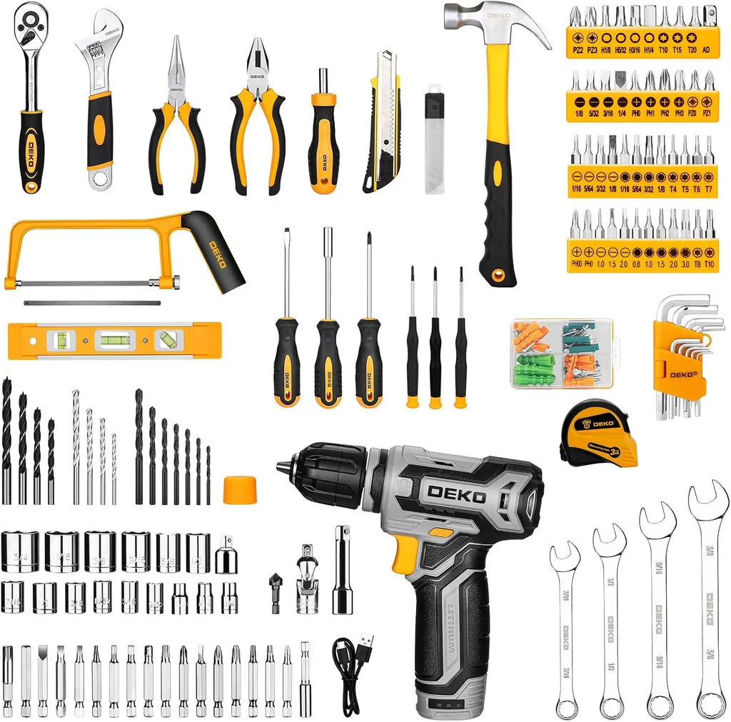 Mechanic Toolbox with 12V Power Cordless Drill