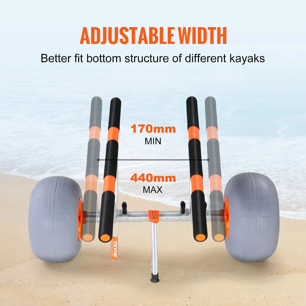 350lbs Kayak Trailer Cart Foldable Canoe, Kayak Trolley Cart with 12'' Tires
