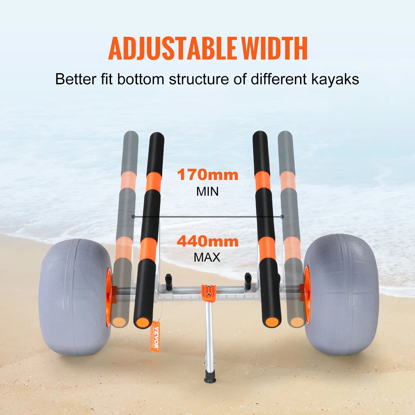 350lbs Kayak Trailer Cart Foldable Canoe, Kayak Trolley Cart with 12'' Tires