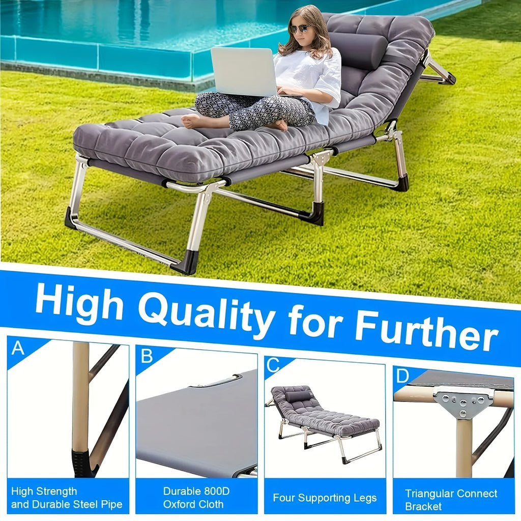 8ft/10ft /600 lbs Heavy Duty Folding Bed, Camping Bed