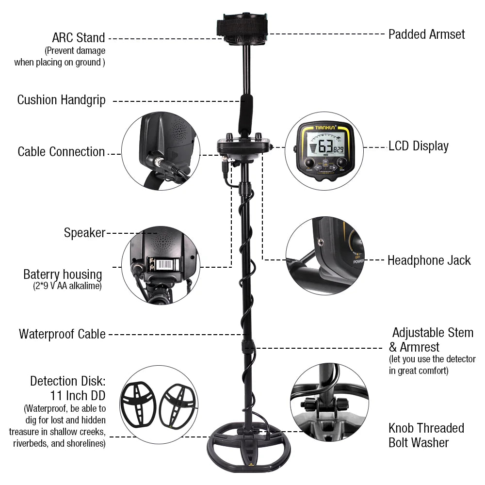 Metal Detector Professional Accuracy Scanner Search Finder Gold Detector 2.5m Depth