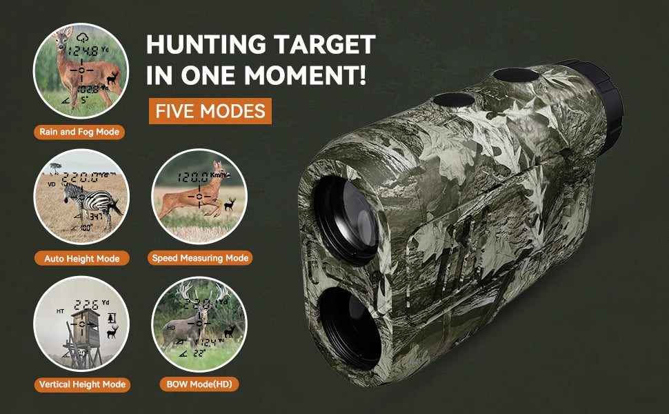 Range finder 7° Big Field 656Yd laser rangefinder , with Rain and Fog Ranging