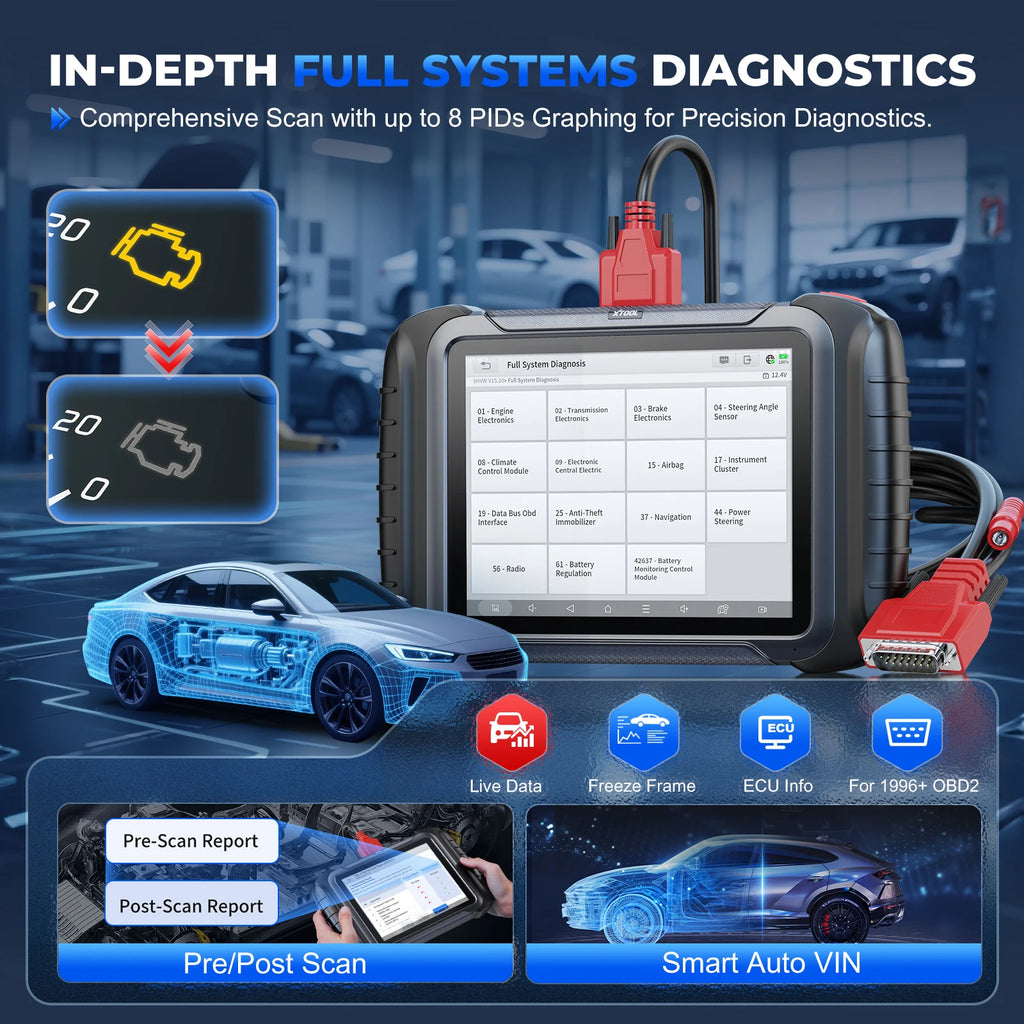 Car Diagnostic Tool Key Programmer OBD2 Automotive Scanner ECU Coding Topology Map with 42+
