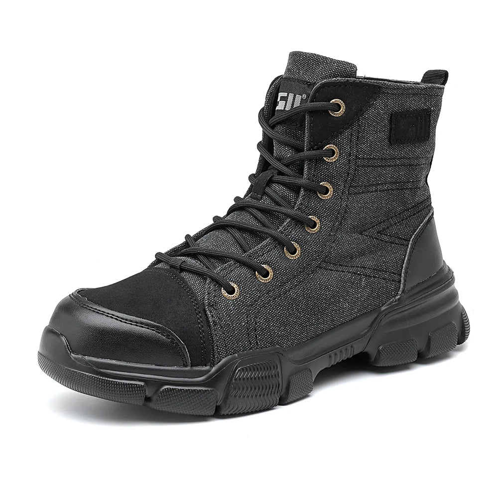 Canvas Light Breathable Work Steel Toe Shoes