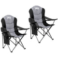 Tisetrail 2 Pack Folding Camping Chairs for Adults High Back Padded Lawn Chairs Portable Outdoor Camp Chair, Black & Gray